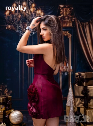 Официална Червена Дамска Рокля , снимка 4 - Рокли - 52884875