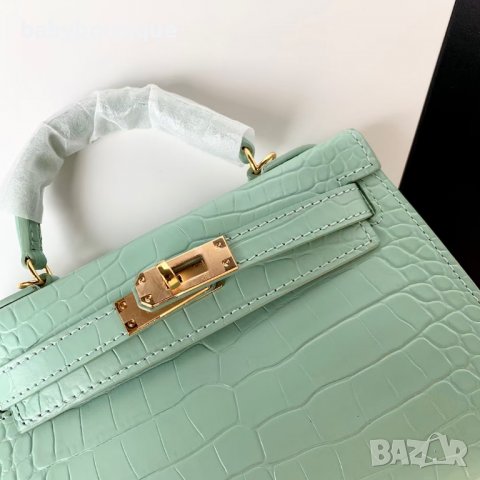 Hermes Kelly Mini light green, снимка 2 - Чанти - 36780324