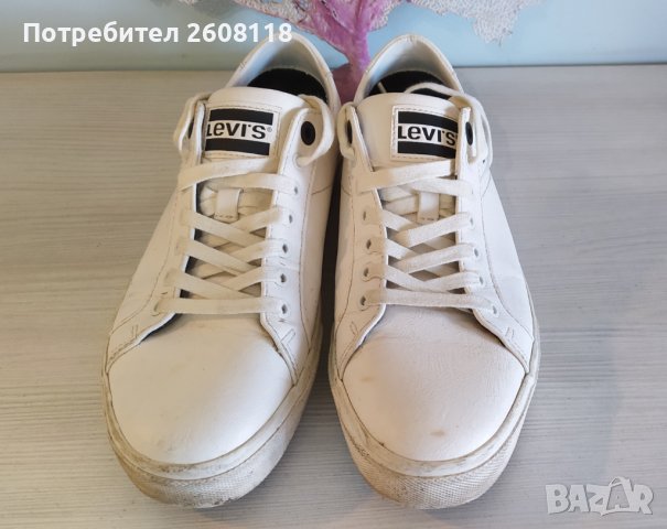 LEVI’S кожени бели кецове/маратонки №40, снимка 3 - Кецове - 38445445