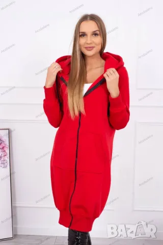 Дамски дълъг изолиран суичър с качулка, 14цвята , снимка 16 - Суичъри - 47609409