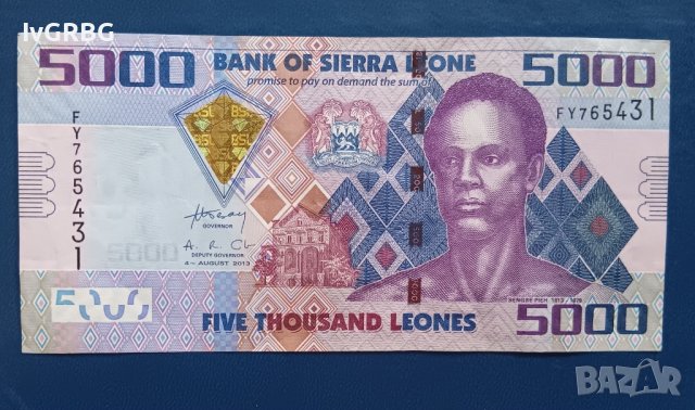 5000 леоне 2013 Сиера Леоне Екзотична банкнота 