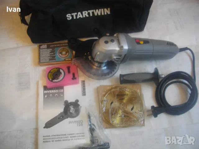 НОВ ЕЛЕКТРИЧЕСКИ ДВОЕН НОЖОВ ТРИОН С ВЪРТЯЩ ЛАЗЕР ПЪЛЕН КОМПЛЕКТ STARTWIN Inverso 125 В ПЛАТОВ САК