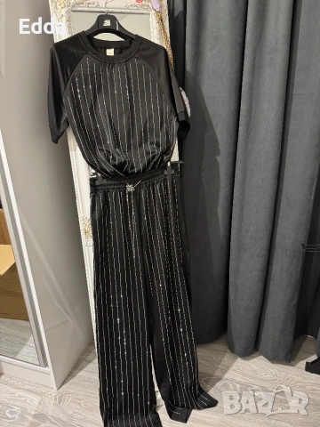 Черен сатениран комплект , снимка 2 - Комплекти - 53459024