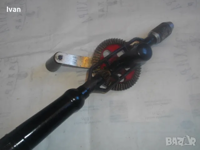 340мм РЕТРО РУСКА СОЦ СССР РЪЧНА ДРЕЛКА БОРМАШИНА МАТКАП ЗАХВАТ 1-10мм МАСИВНА ОТЛИЧНА, снимка 7 - Бормашини - 48307935