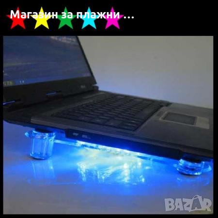 USB охладител за лаптоп с 3 неонови вентилатора Coolding Pad, снимка 3 - Лаптоп аксесоари - 28460270