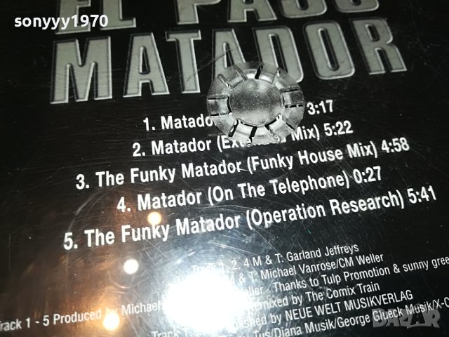EL PASO MATADOR CD MADE IN HOLLAND 0704231413, снимка 6 - CD дискове - 40290312
