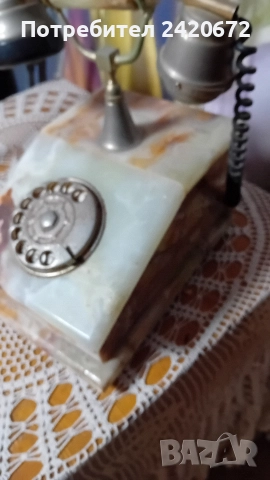 ретро мраморен телефон, снимка 3 - Други - 52678525