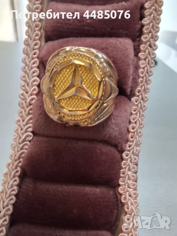 ЗЛАТЕН МЪЖКИ ПРЪСТЕН МЕРЦЕДЕС 14К., снимка 3 - Пръстени - 50857075