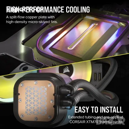 Охладител за процесор iCUE LINK H150i LCD, AIO 360 мм, 2400 об/мин, Intel/ AMD, водно охлаждане , снимка 7 - Други - 49328859