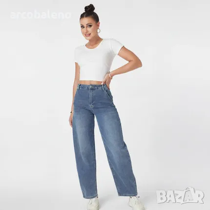 Дамски дънки с висока талия, снимка 2 - Дънки - 49282570