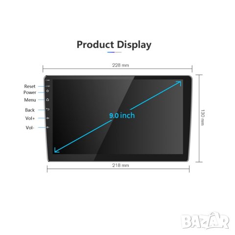Мултимедия, за кола, плеър, Двоен дин, за автомобил, Android, навигация, универсална 9 10 инча екран, снимка 13 - Аксесоари и консумативи - 32625343