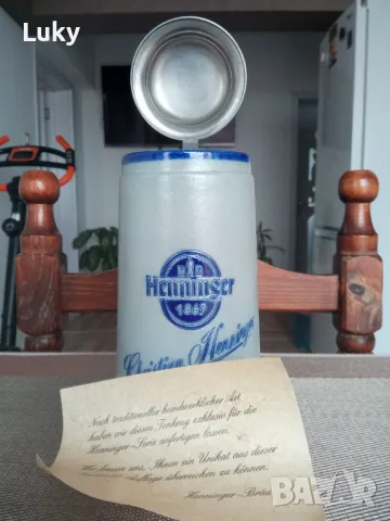 Старинна,красива,немска халба.Маркирана.