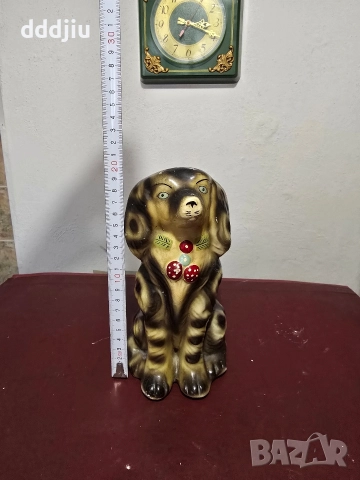 Старо керамично куче касичка, снимка 2 - Антикварни и старинни предмети - 52629399