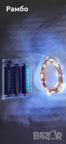 LED коледни лампички на батерии 5 метра, снимка 2 - Лед осветление - 48051908