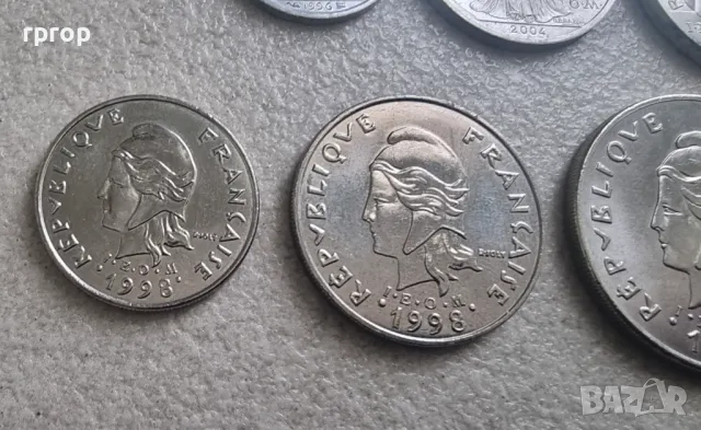 Френска полинезия. 1, 2, 5,10, 20, 50 и 100 франка. 1975- 2004 година. UNC. Чисто нови. 7 бр., снимка 17 - Нумизматика и бонистика - 49841286