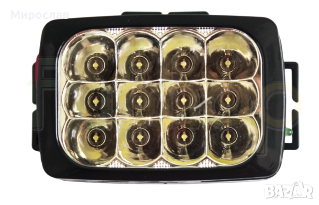 YAJIA Акумулаторна супер ярка 12 LED челна лампа YJ-1837 черна FL109-C, снимка 3 - Други инструменти - 52547171