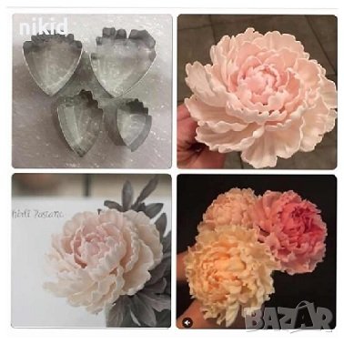 4 бр Божур Божури метални резци резец за направа на цвете украса декорация торта шоколад фондан