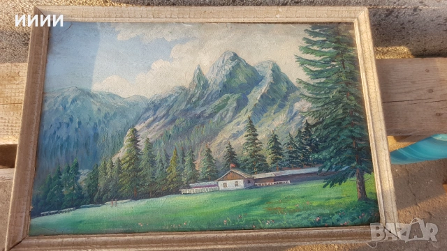Картина красив пейзаж в рамка, снимка 2 - Антикварни и старинни предмети - 53458773