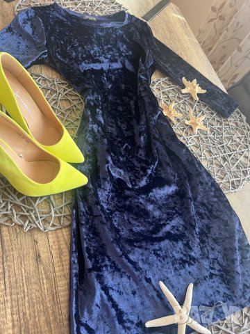 Рокля лилаво кадифе, снимка 5 - Рокли - 40215215