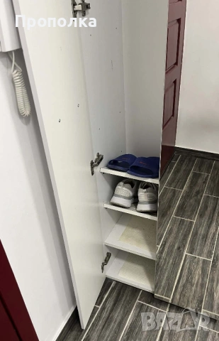 ДВУКРИЛЕН ГАРДЕРОБ С ОГЛЕДАЛО 60/35 Н192.5 смБЯЛ ГЛАНЦ, снимка 3 - Гардероби - 53253881