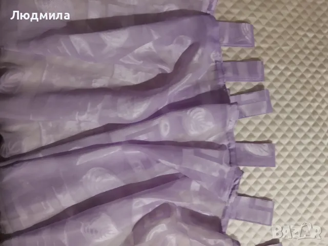Пердета,два броя,лилави,с панделки за разделяне,декорация, снимка 5 - Пердета и завеси - 48922770