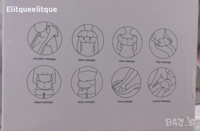 Акумулаторен масажор с топлина за врат,гръб,рамена,крака,за мускулна релаксация, снимка 13 - Масажори - 52295329