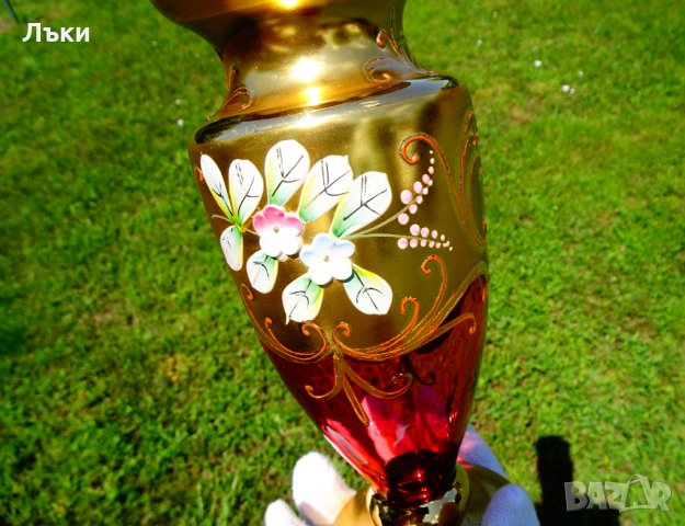 Bohemia кристална ваза,злато. , снимка 10 - Вази - 33145692