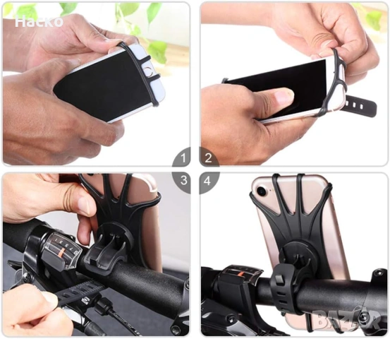 Стойка държач за телефон за велосипед, въртяща се на 360 градуса, снимка 3 - Аксесоари за велосипеди - 53441459