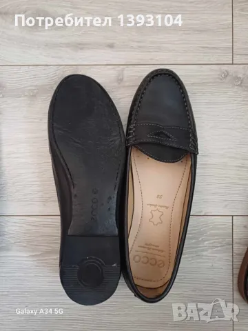 Кожени мокасини Ecco 38 номер, снимка 2 - Дамски ежедневни обувки - 50417561