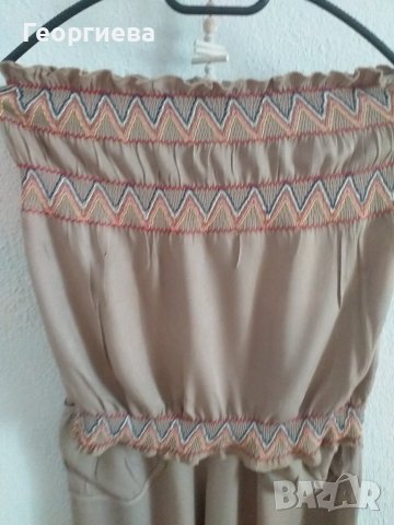 Стилен комплект топ+ панталон в цвят какао, снимка 4 - Панталони - 37743015