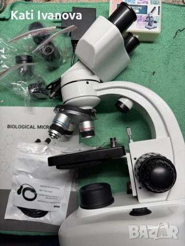  Биологичен Микроскоп LAKWAR 40X-1000X с LED осветление, 3 обектива, снимка 5 - Лаборатория - 53571110