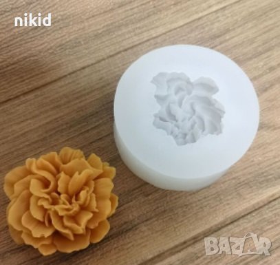 Карамфил рошаво цвете силиконов молд форма калъп гипс свещ сапун декор , снимка 2 - Форми - 36801618