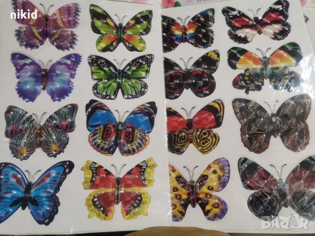 5D 8 бр пеперуди pvc стикер стикери за стена и мебели украса декор, снимка 2 - Други - 35596309
