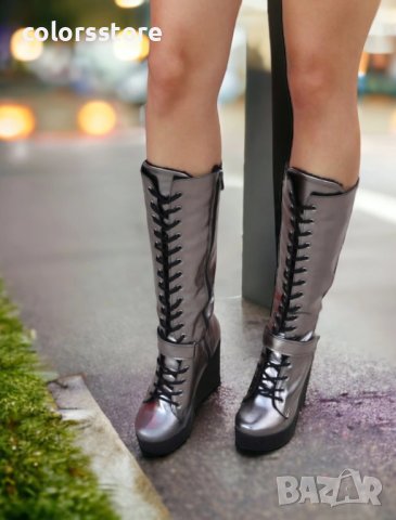 Ботуши на платформа - бронз кожа - 1905