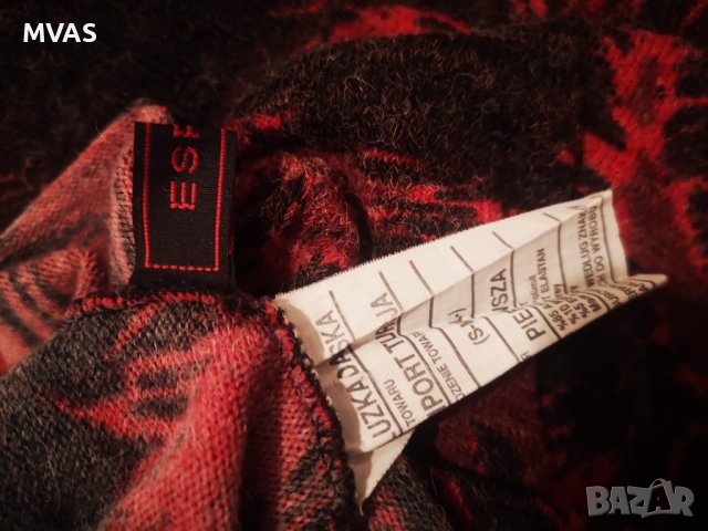 Дамски тънък пуловер блуза с дълъг ръкав черно червено XS-S , снимка 4 - Блузи с дълъг ръкав и пуловери - 42951825
