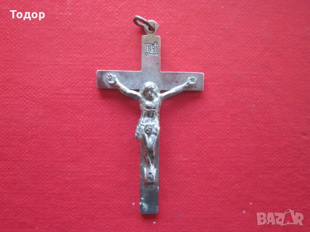Старинен бронзов кръст , снимка 3 - Колекции - 32800779