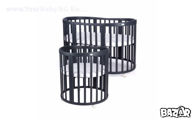 Кошара за Бебе Смарт 7в1 Овал, Детско Легло 0-10 год. - Цвят Графит, снимка 6 - Кошарки - 39411086