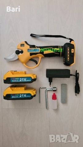 Акумулаторна безчеткова лозарска ножица WERSTIL 21V 5AH, снимка 9 - Градинска техника - 51783834