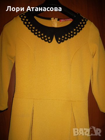 Рокля в цвят камел с дълги ръкави , снимка 5 - Рокли - 26759773