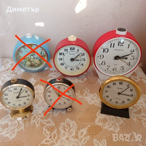 Механични часовници будилници , снимка 2 - Антикварни и старинни предмети - 53568384