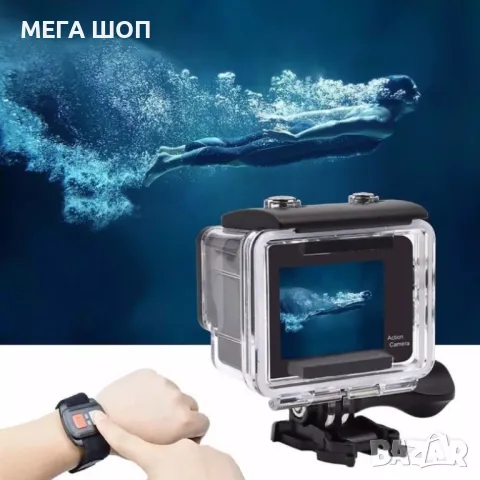 Водоустойчива спортна екшън камера 4K Ultra HD, снимка 5 - Камери - 50224491
