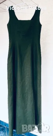 Елегантна зелена  ленена рокля JONES USA, снимка 11 - Рокли - 49873503