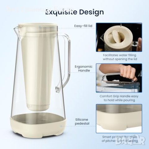 Нова 3L Филтрираща Кана за вода Елегантен Дизайн, Ефективна Филтрация, снимка 3 - Други стоки за дома - 43645812