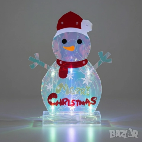LED светещ снежен човек Merry Christmas, снимка 5 - Други - 52309325