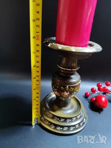 Голям дървен свещник. Ръчна изработка, ръчно  рисуван, снимка 17 - Декорация за дома - 48826876