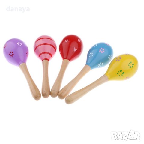 4349 Музикални инструменти за деца дървени маракаси, снимка 4 - Музикални играчки - 43583551
