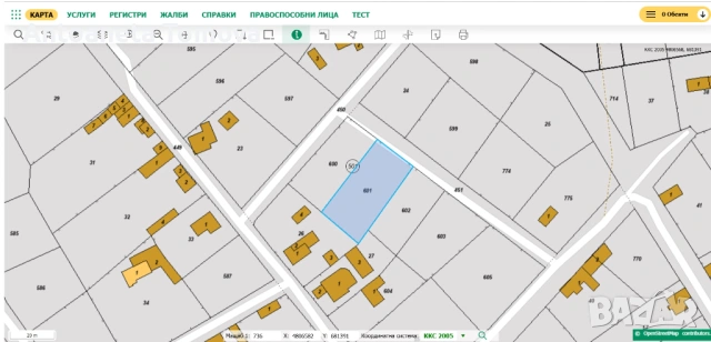Парцел с. Водица 860 кв.м. 15 400 евро