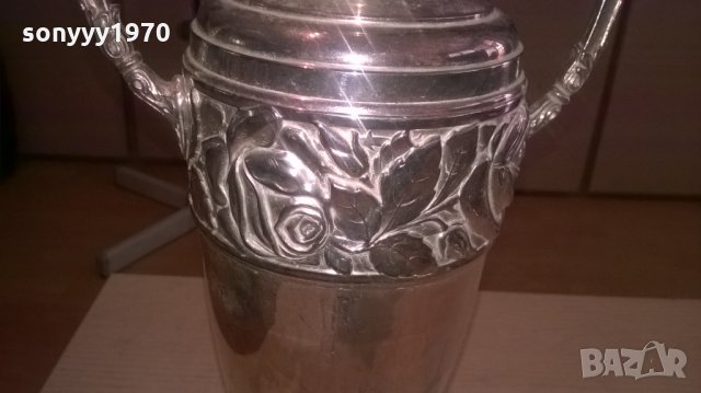 АМФОРА-посребрена кана с стъклено гърло-внос швеицария, снимка 10 - Колекции - 26546574