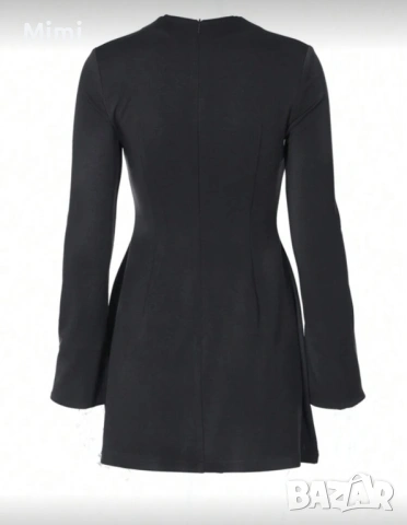 Дамска черна рокля, снимка 5 - Рокли - 53324725