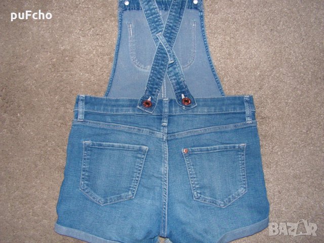 Намален! Дънков гащеризон H&M 9- 10 г., снимка 6 - Детски панталони и дънки - 32401672